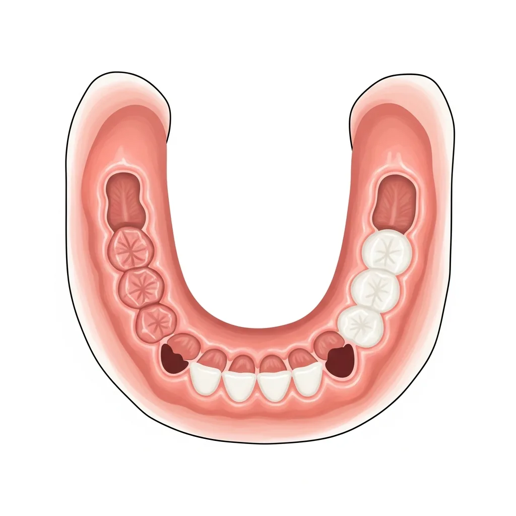 Illustration eines vollst&auml;ndig implantatversorgten Kiefers